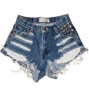 Vintage Levi’s x RUNWAYDREAMZ Studded Jean Cutoff Shorts